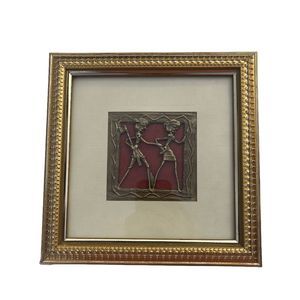SHILP‎ KATHA Dhokra tribe Art by Madhya Pradesh Frame Brass “Walking Farmers”